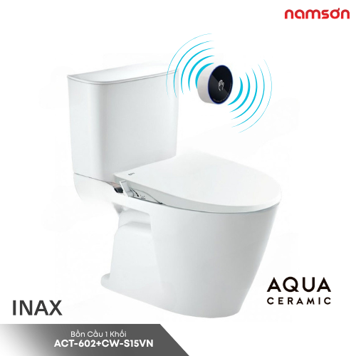  Bàn Cầu 2 Khối Xả Cảm Ứng ACT-602+CW-S15VN Nắp Rửa Cơ 