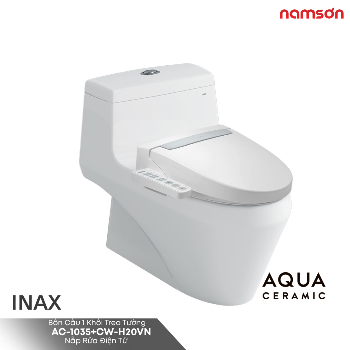  Bàn Cầu 1 Khối AC-1035+CW-H20VN Nắp Rửa Điện Tử 