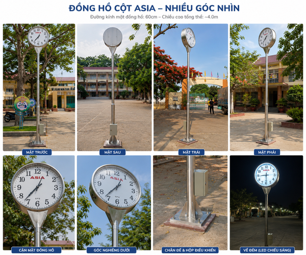  Cột đồng hồ tại trường học THPT Nguyễn Trãi Đồng Nai 