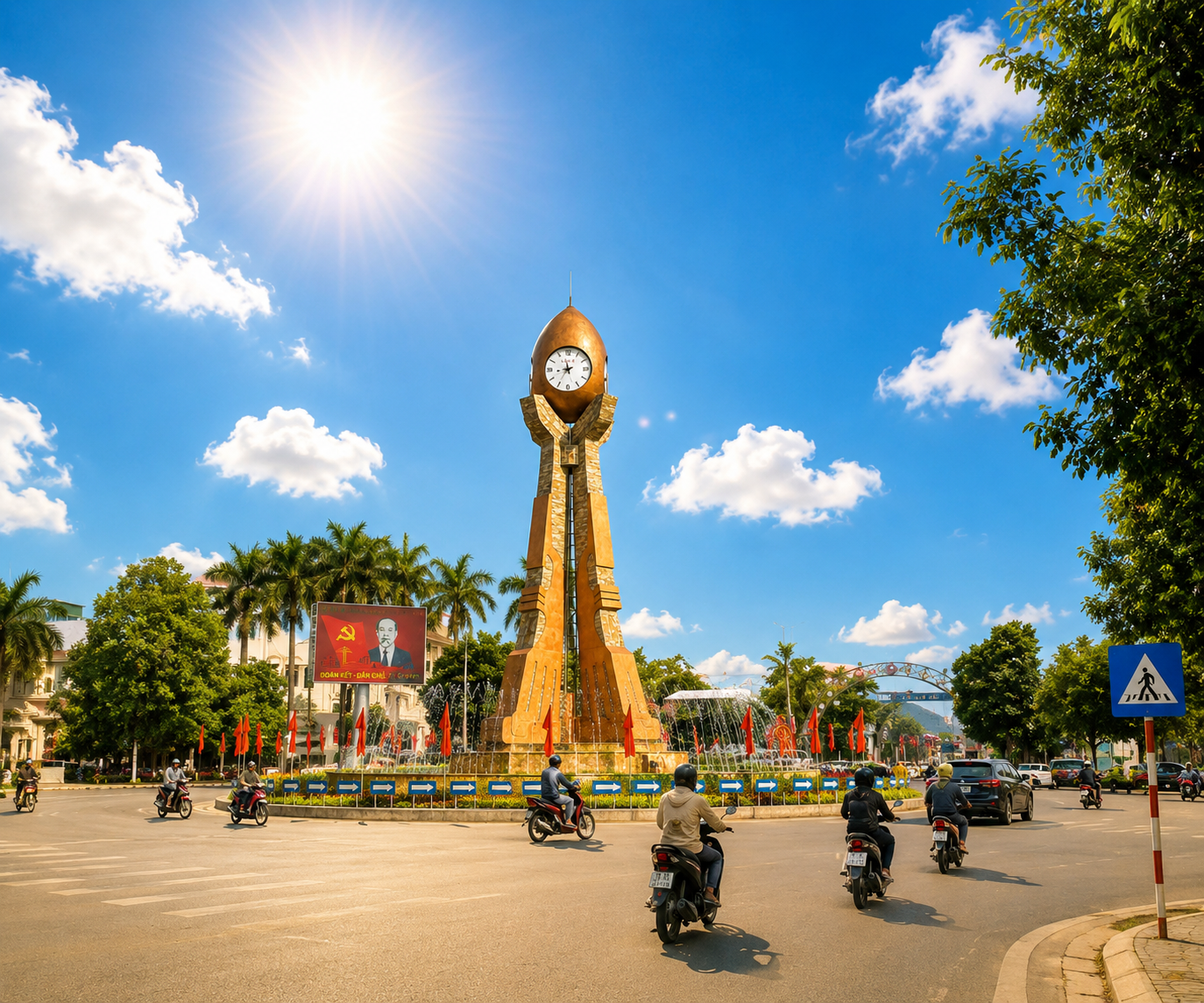  Tháp đồng hồ công cộng vòng xuyến Từ Sơn Bắc Ninh 