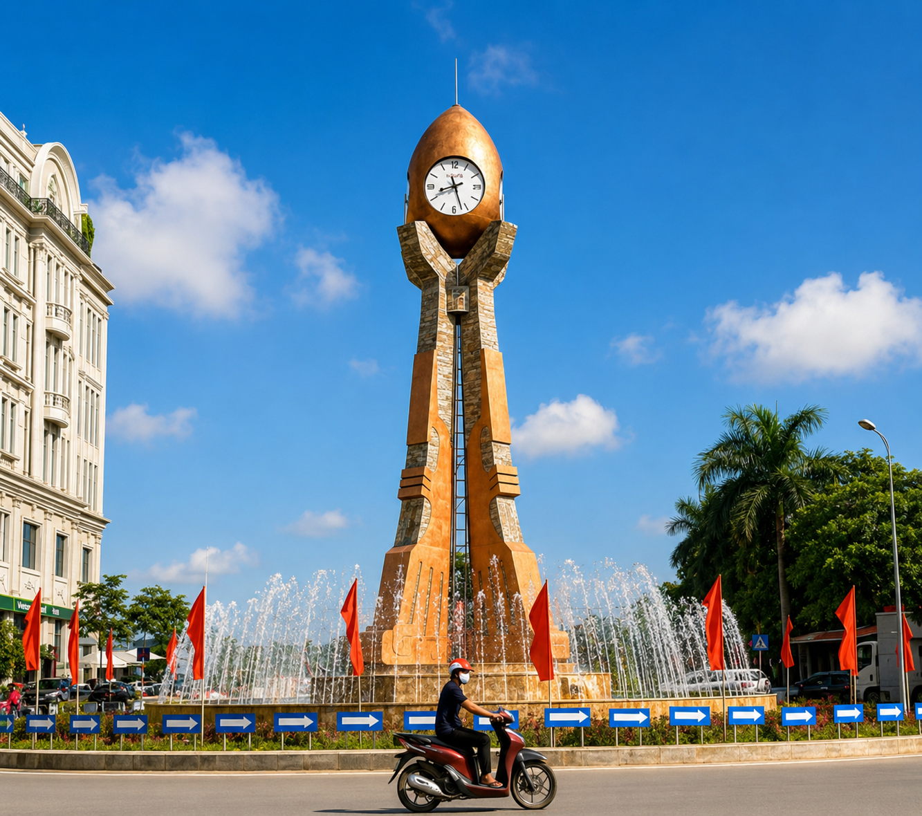  Tháp đồng hồ công cộng vòng xuyến Từ Sơn Bắc Ninh 