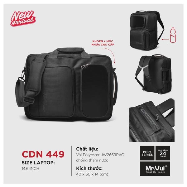 Cặp Đa Năng Mr.Vui 449, balo nhiều ngăn dành cho học sinh cấp 2 ,cấp 3 chật liệu Oxford cao cấp