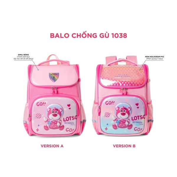 Balo chống gù cấp 1 Mr Vui hình hoạt hình dễ thương cho bé trai bé gái, quai trợ lực, chống nước, học sinh tiểu học 1038