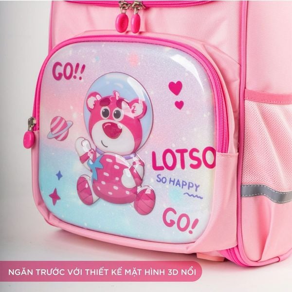 Balo chống gù cấp 1 Mr Vui hình hoạt hình dễ thương cho bé trai bé gái, quai trợ lực, chống nước, học sinh tiểu học 1038
