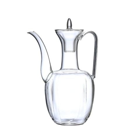 Ấm Pha Trà Thủy Tinh Phong Cách Vintage - Dung Tích 550ml