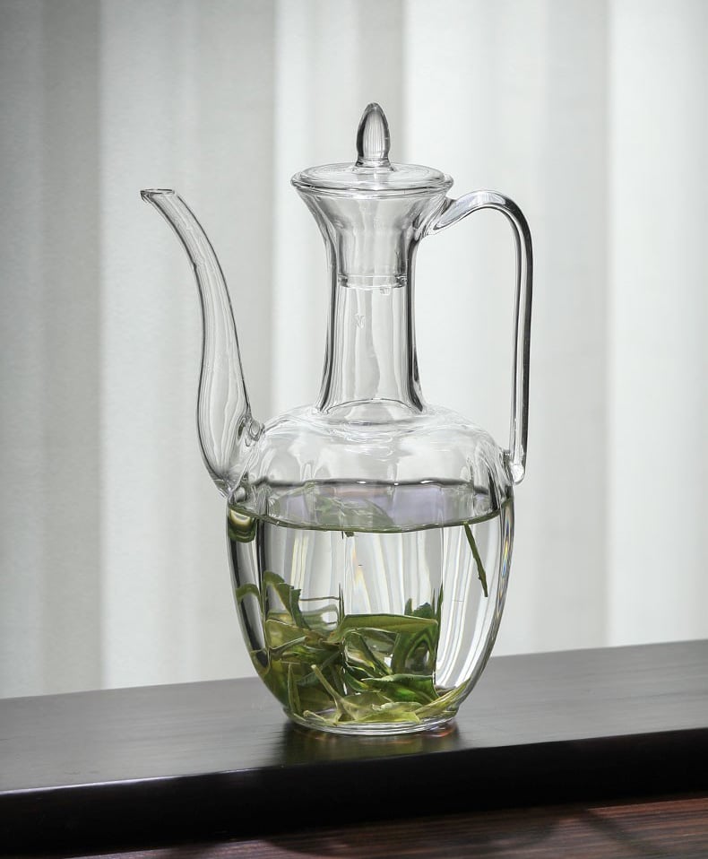 Ấm Pha Trà Thủy Tinh Phong Cách Vintage - Dung Tích 550ml