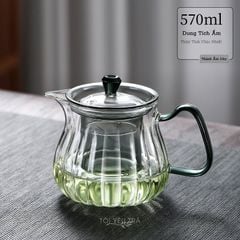 Ấm pha trà thủy tinh có lõi lọc trà cao cấp chịu nhiệt dung tích 570ml