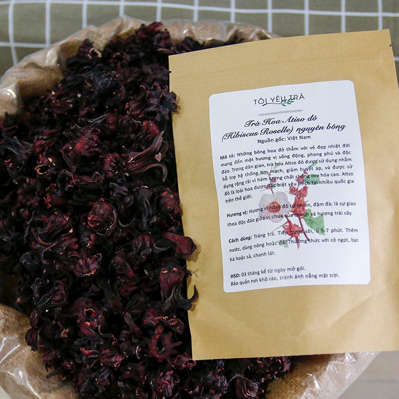 Combo trà Hoa Atiso đỏ (Hibiscus) kết hợp cỏ ngọt thơm mát giải nhiệt
