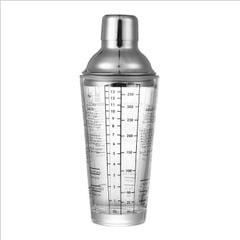 Bình pha chế thủy tinh in công thức pha chế có nắp inox 304 cao cấp