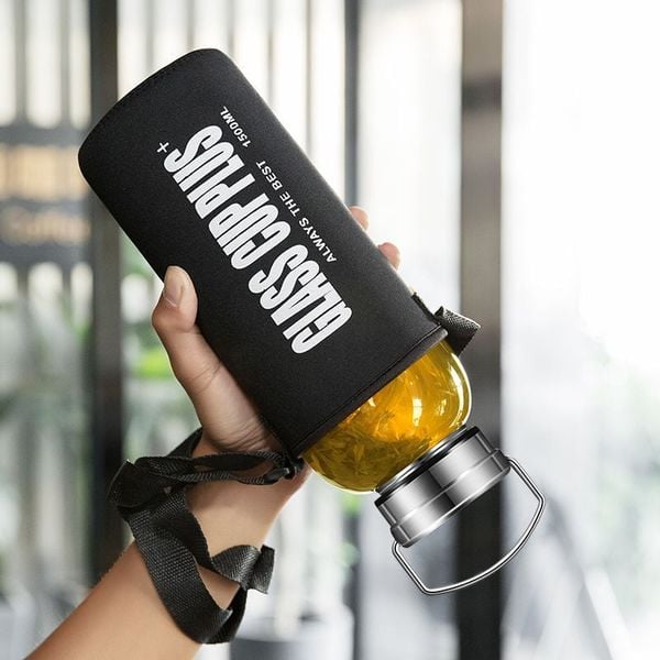 Bình Cold Brew Thủy Tinh Borosilicate Cao Cấp — Lọc Inox 304, Túi Neoprene Chống Sốc