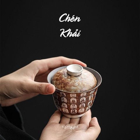 Chén Khải Pha Trà Họa Tiết Vạn Phật Phong Cách Wabi-Sabi