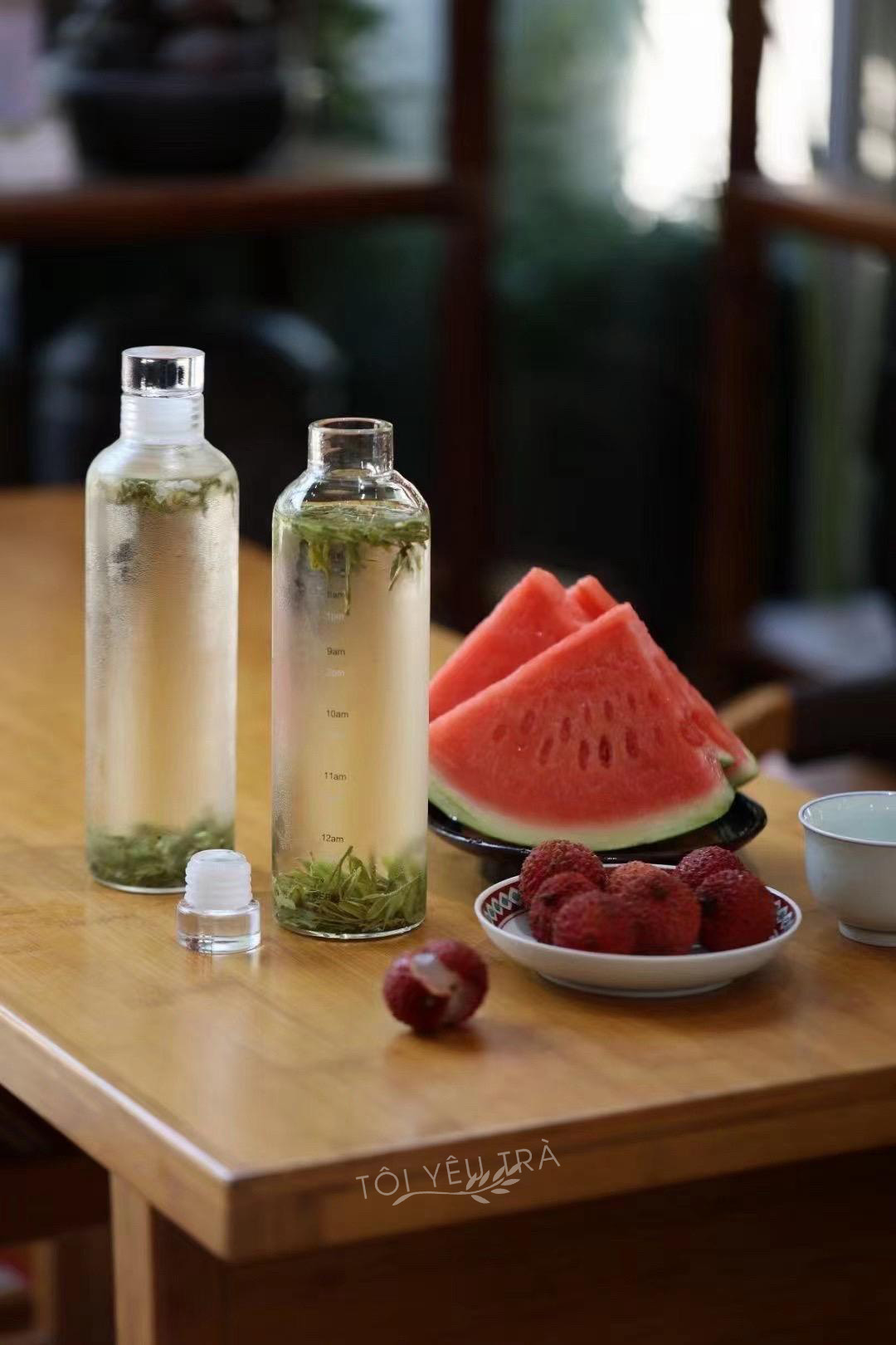Bình Ủ Lạnh Trà, Cold Brew Tea Thủy Tinh Borosilicate Có Vạch Thời Gian