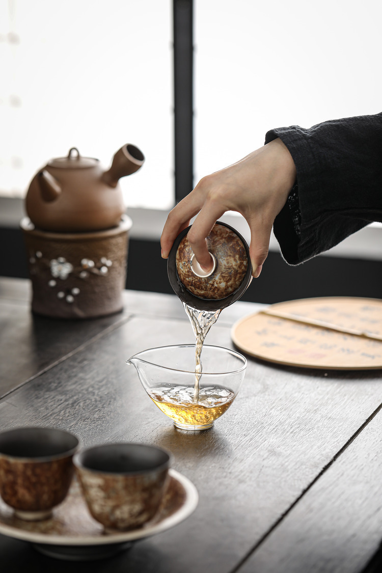 Chén Khải Pha Trà Họa Tiết Vạn Phật Phong Cách Wabi-Sabi