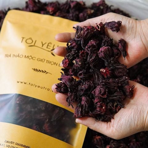 Trà Atiso Đỏ Hibiscus Nguyên Bông Sấy Khô Cao Cấp - Màu Đỏ Ruby Tự Nhiên