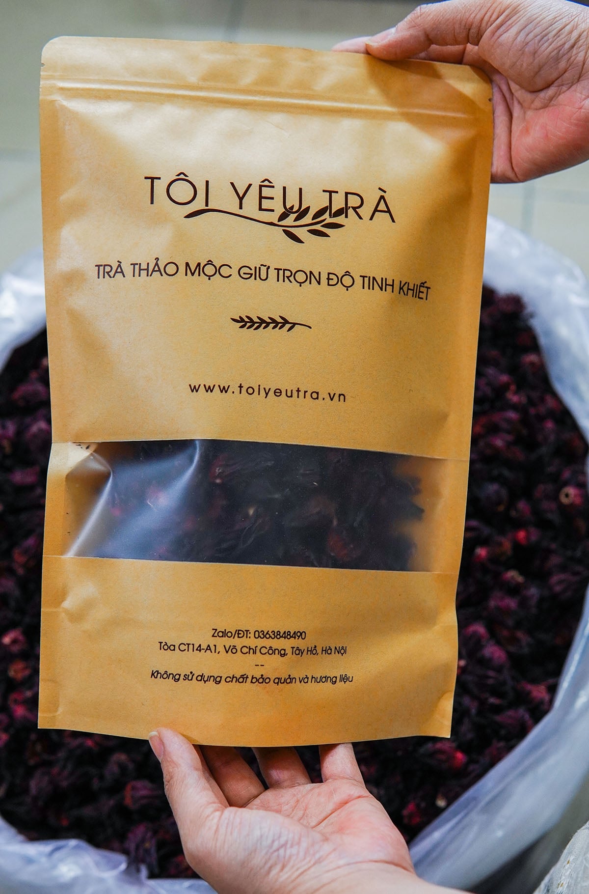 Trà Atiso Đỏ (Hibiscus Roselle) Nguyên Bông Sấy Khô Cao Cấp, Giảm Cholesterol, Detox