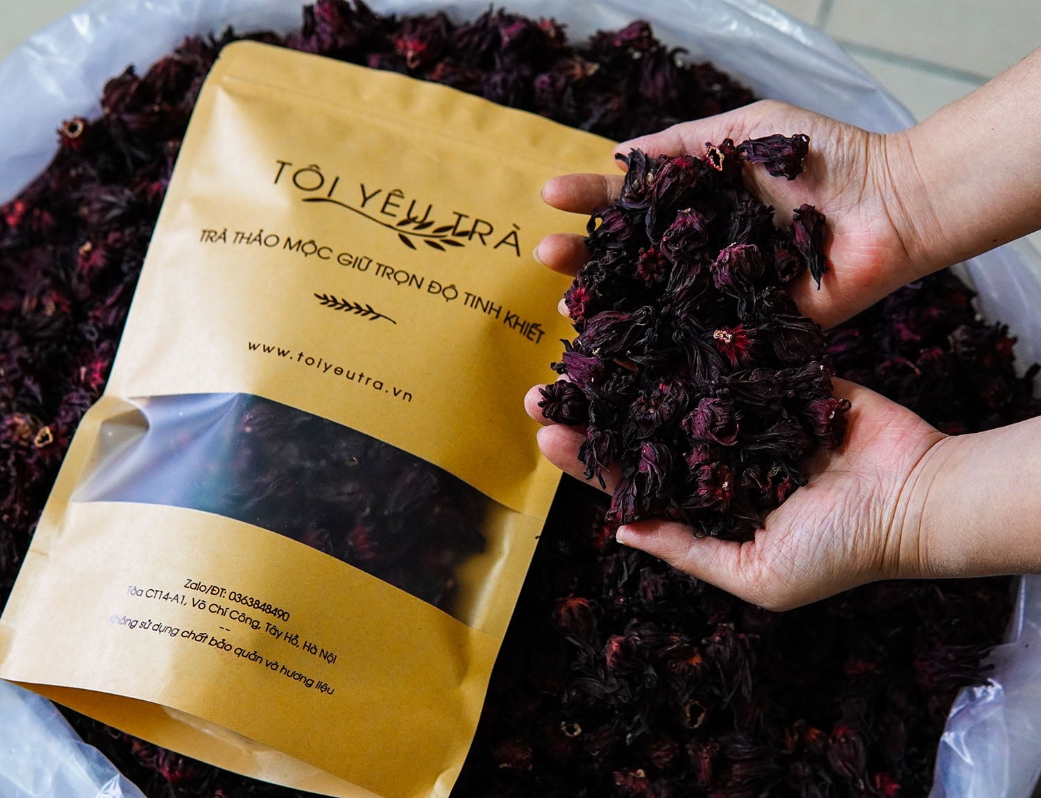 [500 Gram] Trà Atiso Đỏ (Hibiscus Roselle) Nguyên Bông Sấy Khô Cao Cấp