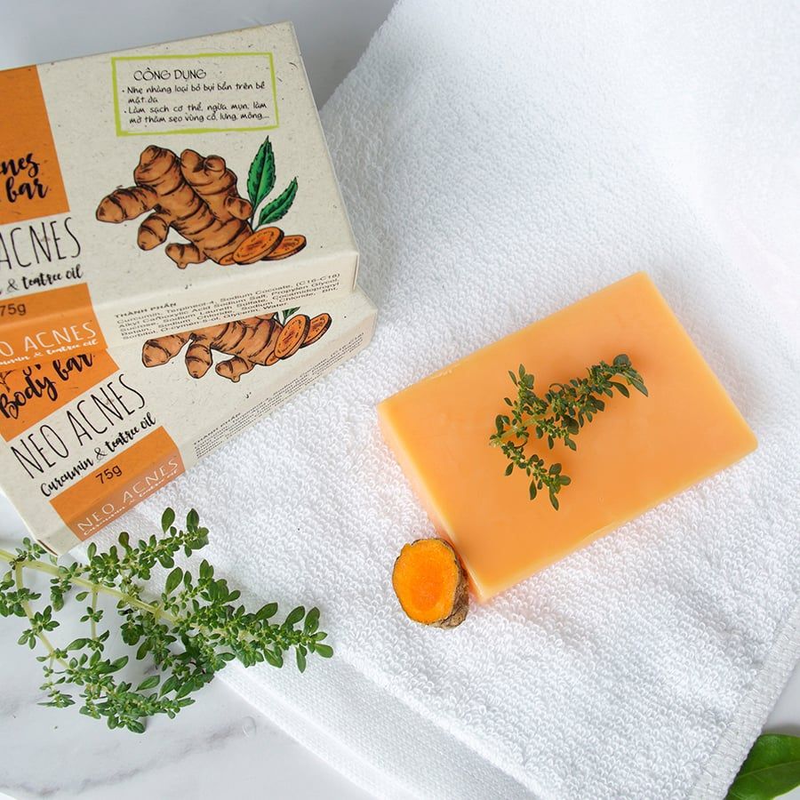 Xà Phòng Giảm Mụn Thâm Lưng Mông Nghệ Curcumin & Tràm Trà NeoAcnes (75g)