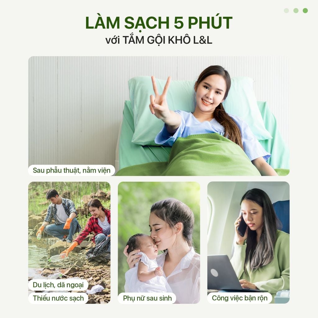 Tắm Gội Khô 2in1 L&L 160ml - Màu Xanh