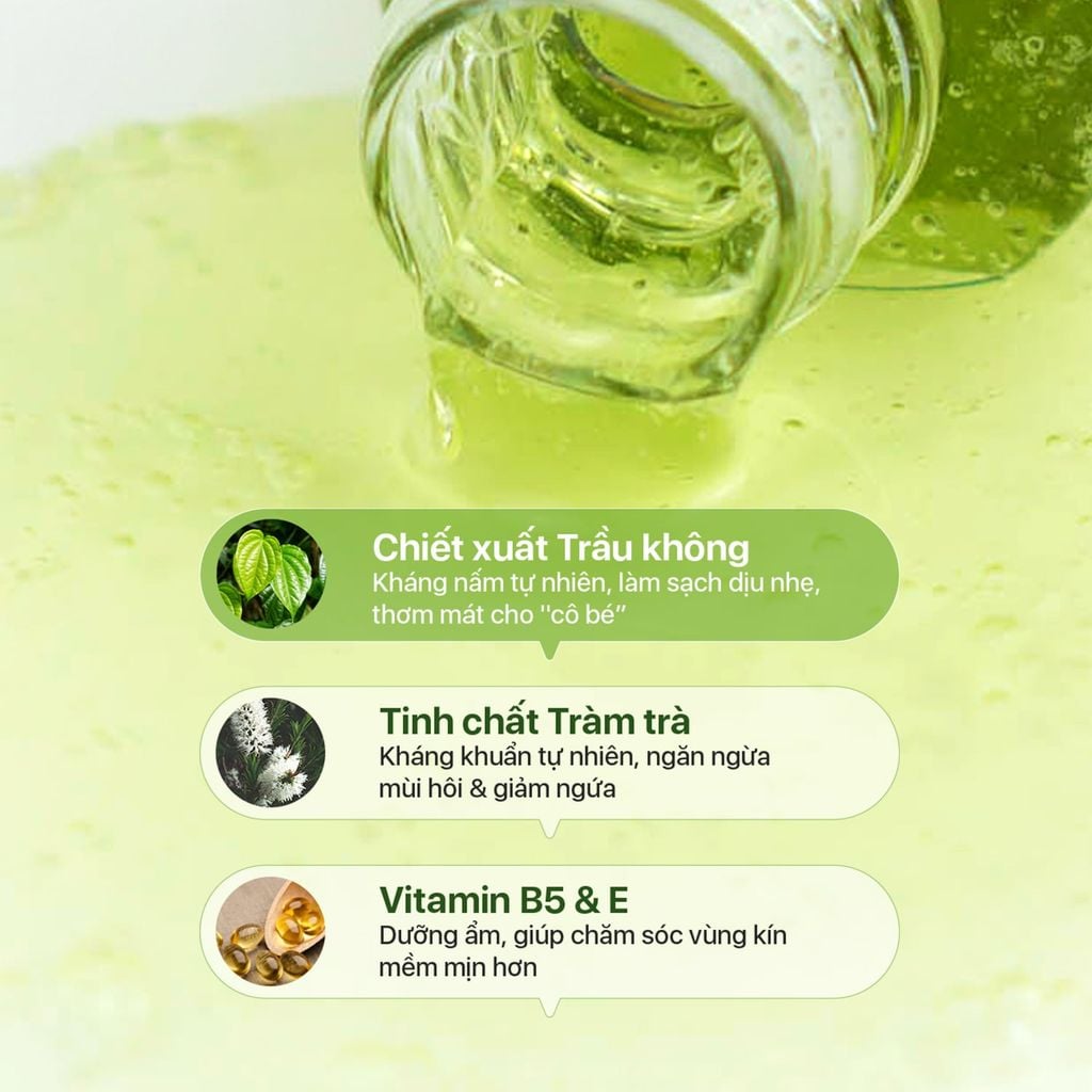 Gel Vệ Sinh Phụ Nữ Trầu Không NeoCharm - Làm sạch & Dưỡng ẩm Hàng Ngày Không Sulfate (100ml)