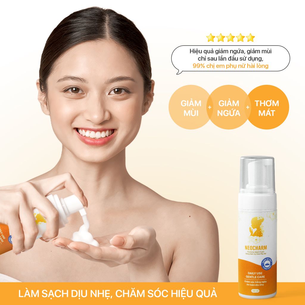 Dung Dịch Vệ Sinh Phụ Nữ Tràm Trà Úc NeoCharm – Dạng Xịt Bọt (160ml)