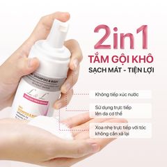 Tắm Gội Khô 2in1 L&L - Hương Trà Xanh & Hoa Hồng Pháp (160ml)