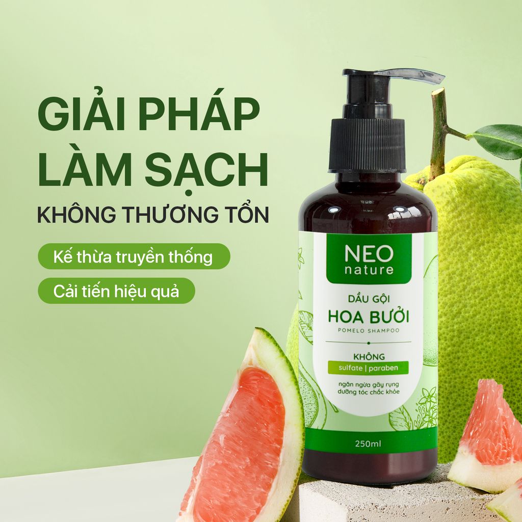 Dầu Gội Hoa Bưởi Neo Nature – Giảm Rụng & Hỗ Trợ Mọc Tóc (250ml)