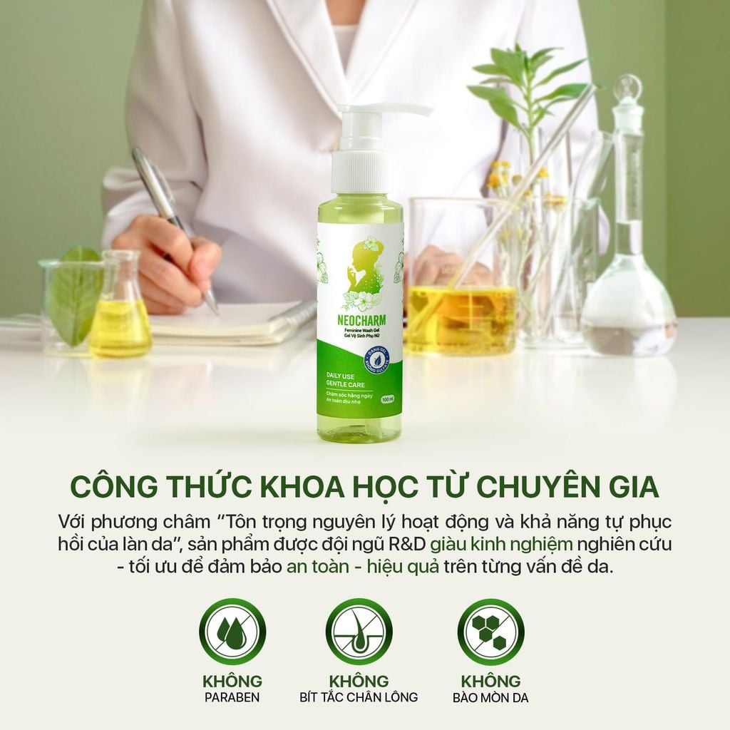 Gel Vệ Sinh Phụ Nữ Trầu Không NeoCharm - Làm sạch & Dưỡng ẩm Hàng Ngày Không Sulfate (100ml)