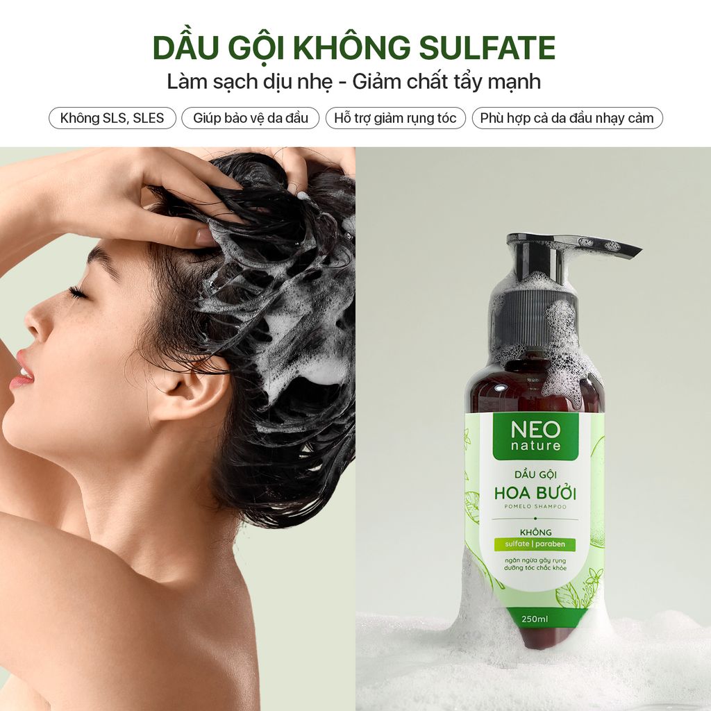 Dầu Gội Hoa Bưởi Neo Nature – Giảm Rụng & Hỗ Trợ Mọc Tóc (250ml)