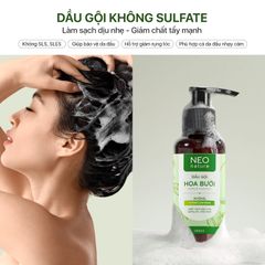 Bộ Đôi (Gội + Xả) Giảm Rụng Hỗ trợ Mọc Tóc Gồm Dầu Gội Hoa Bưởi (250ml) & Dầu Xả Hoa Bưởi Neo Nature (250ml)