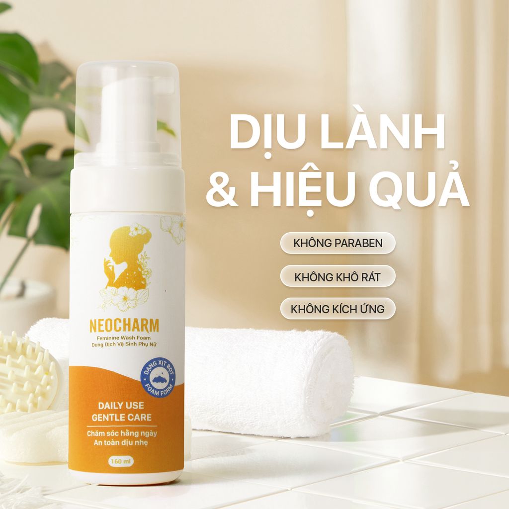 Dung Dịch Vệ Sinh Phụ Nữ Tràm Trà Úc NeoCharm – Dạng Xịt Bọt (160ml)