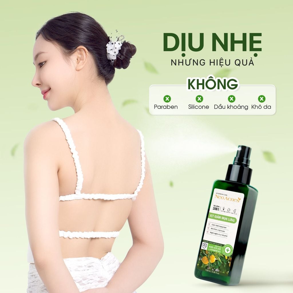 Xịt giảm mụn lưng NeoAcnes - Hỗ trợ giảm mụn cơ thể, giảm mụn lưng và ngừa thâm sẹo (100ml)