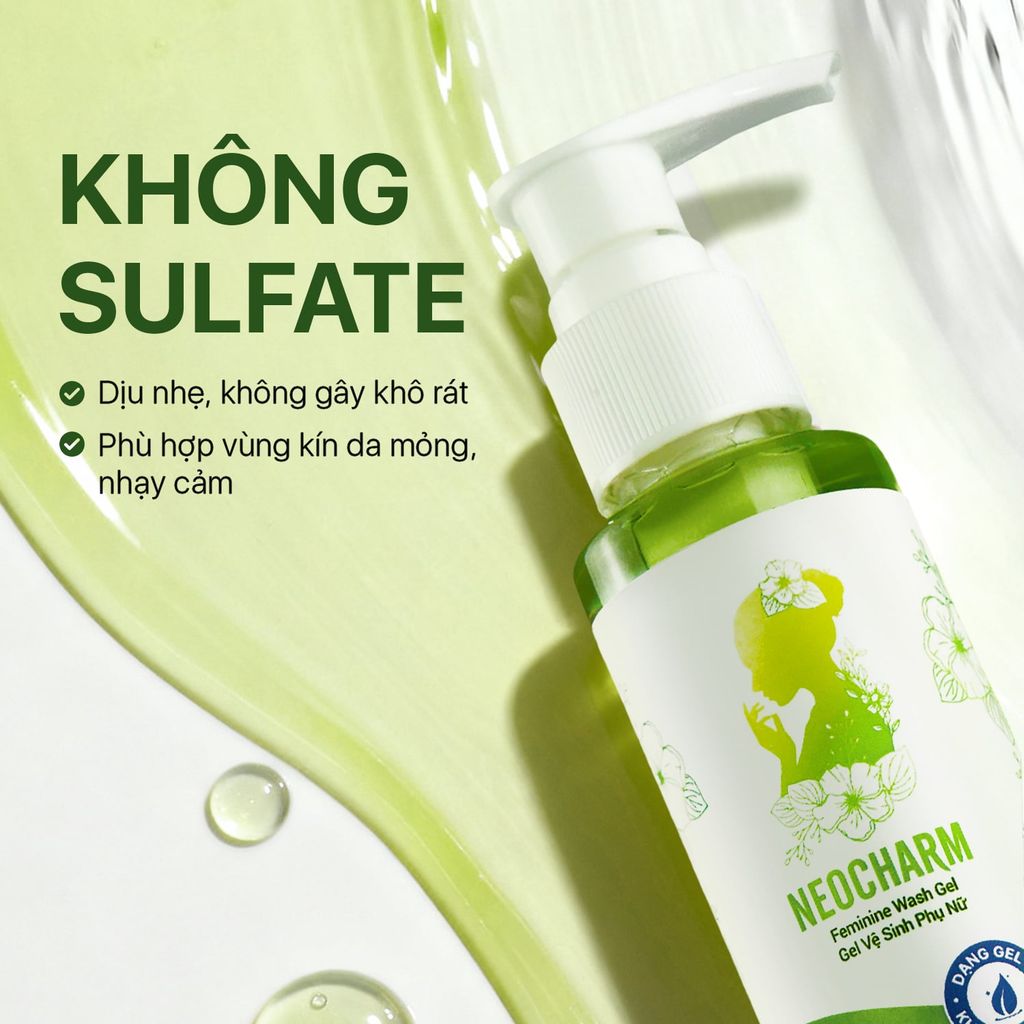 Gel Vệ Sinh Phụ Nữ Trầu Không NeoCharm - Làm sạch & Dưỡng ẩm Hàng Ngày Không Sulfate (100ml)