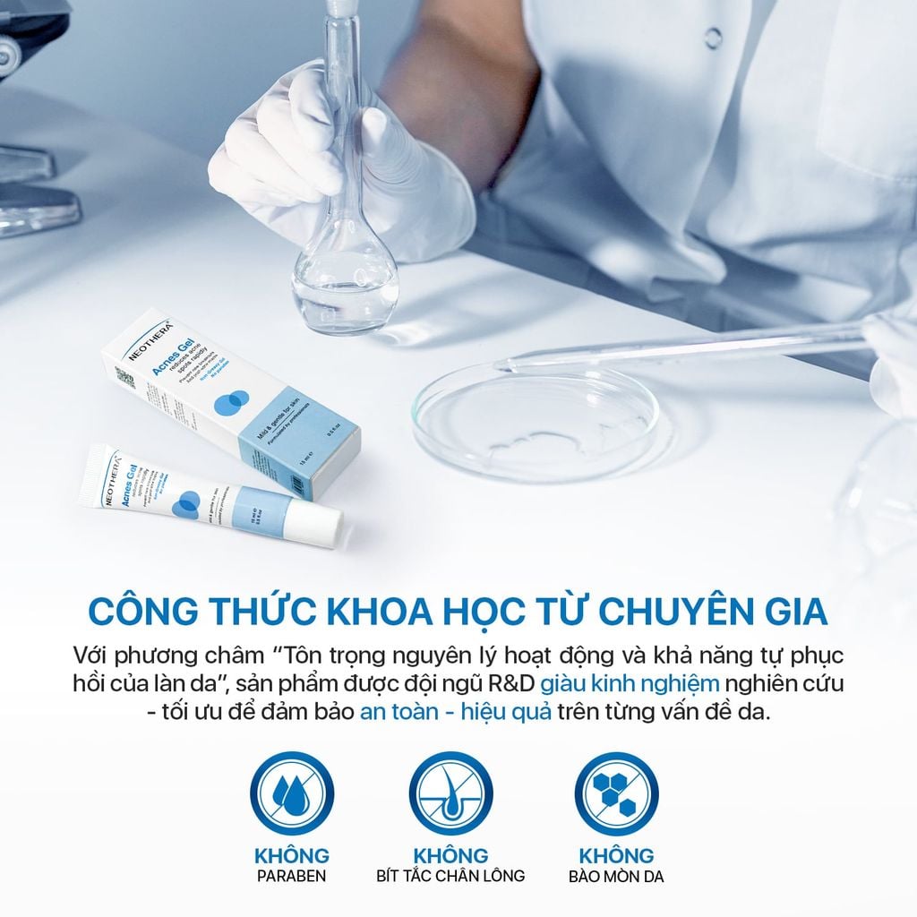 Gel Giảm Mụn Thâm, Sẹo Mụn & Cải Thiện Da Dầu, Mụn Neothera Acnes Gel (15ml)