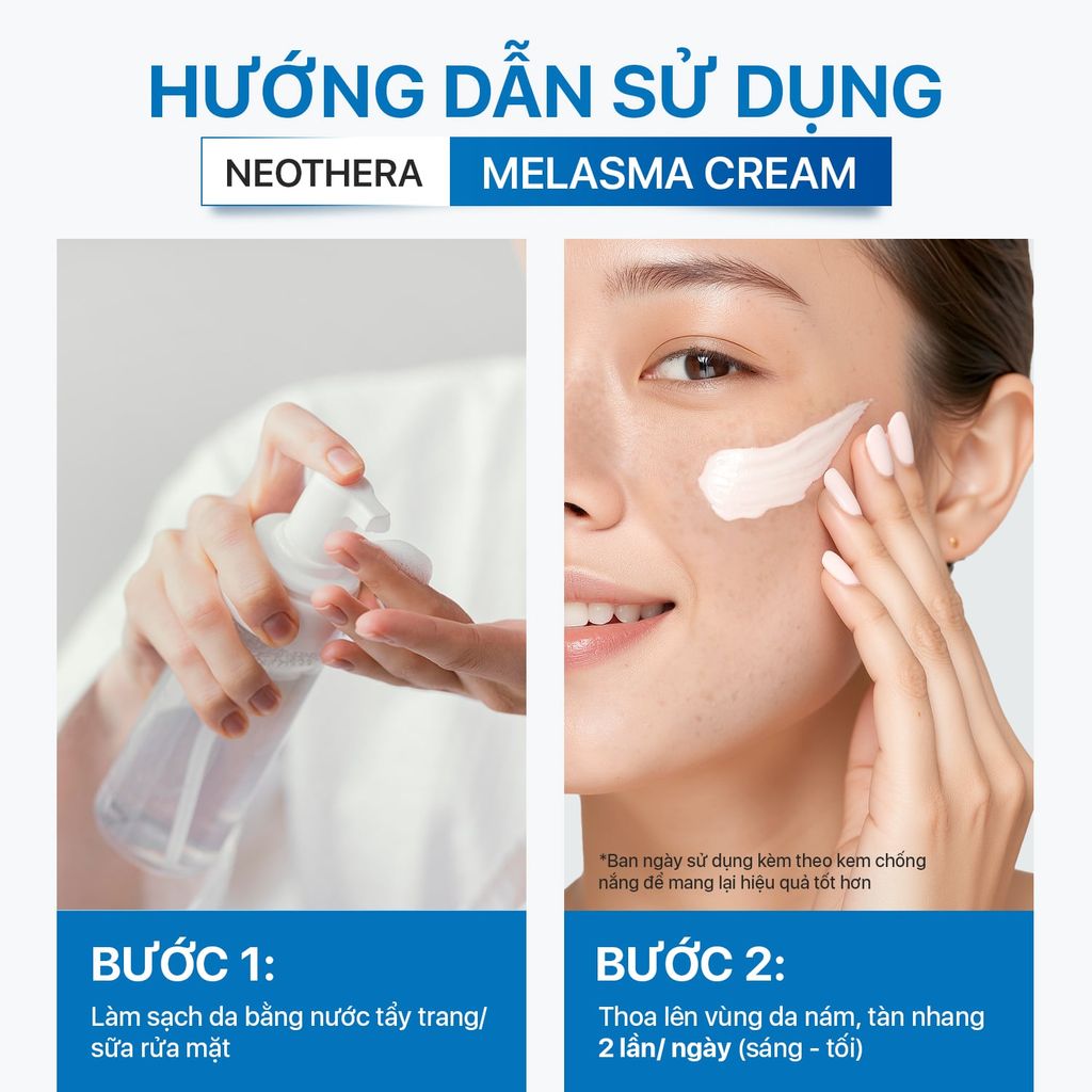 Kem Giảm Nám Da Chuẩn Khoa Học Triple Action T.A.K Hiệu Quả Chỉ Sau 7 Ngày NEOTHERA MELASMA CREAM 30ml (Chai)