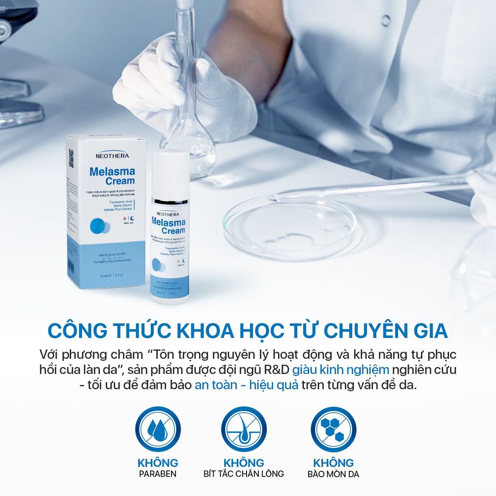 Kem Giảm Nám Da Chuẩn Khoa Học Triple Action T.A.K Hiệu Quả Chỉ Sau 7 Ngày NEOTHERA MELASMA CREAM 30ml (Chai)