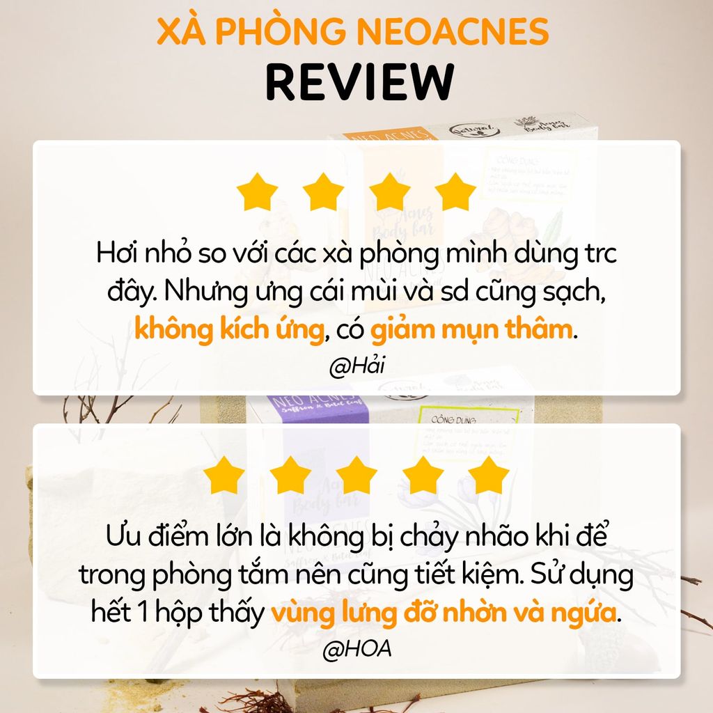 Xà Phòng Giảm Mụn Thâm Lưng Mông Nghệ Curcumin & Tràm Trà NeoAcnes (75g)