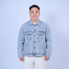 Áo khoác nam big size chất jean wash rách bụi H1040