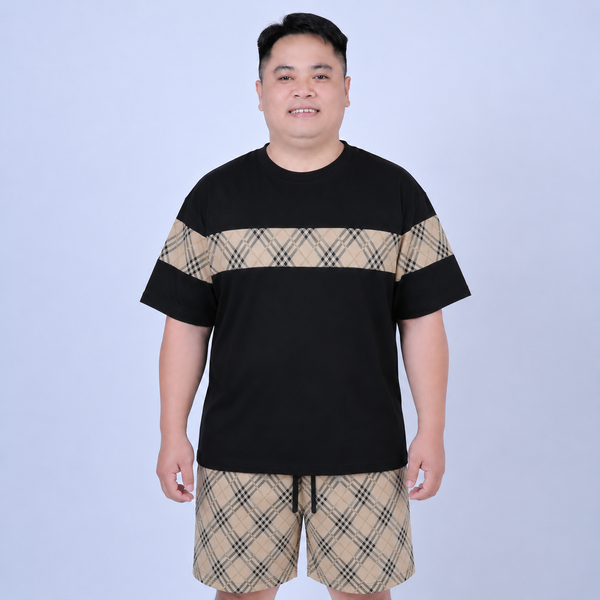 Đồ bộ nam big size sọc tartan chất vải Umi co giãn H1076