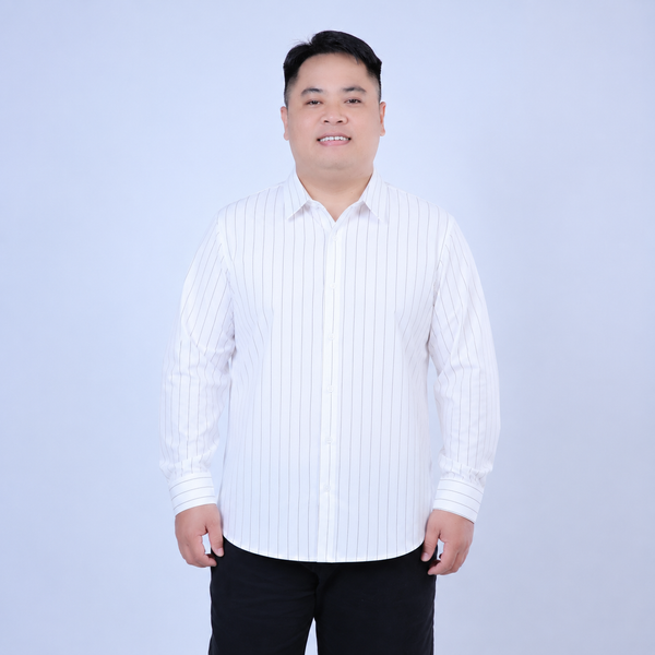 Áo sơ mi nam big size cotton gân sọc dọc H1028