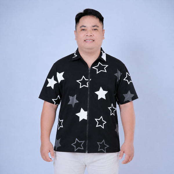 Áo polo nam big size phối dây kéo ngôi sao H1072