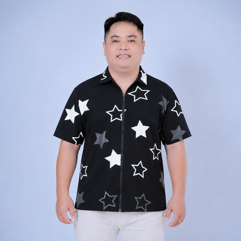 Áo polo nam big size phối dây kéo ngôi sao H1072