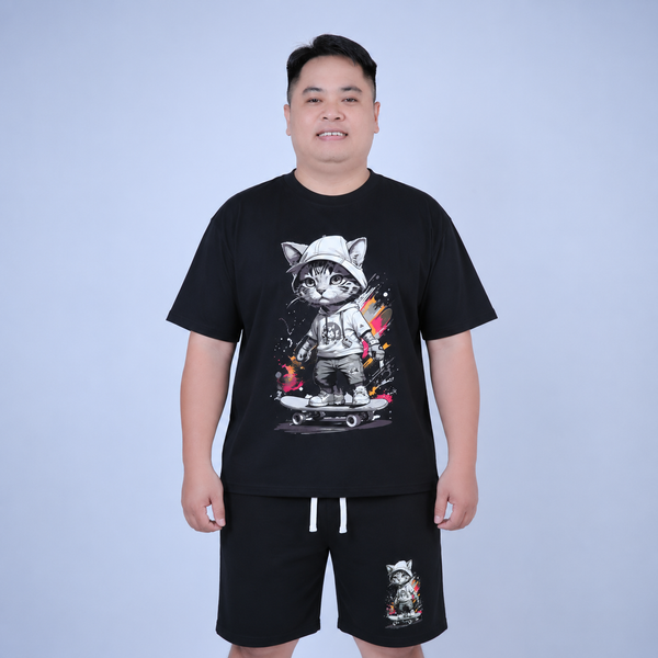 Đồ bộ nam big size in Mèo cá tính H964