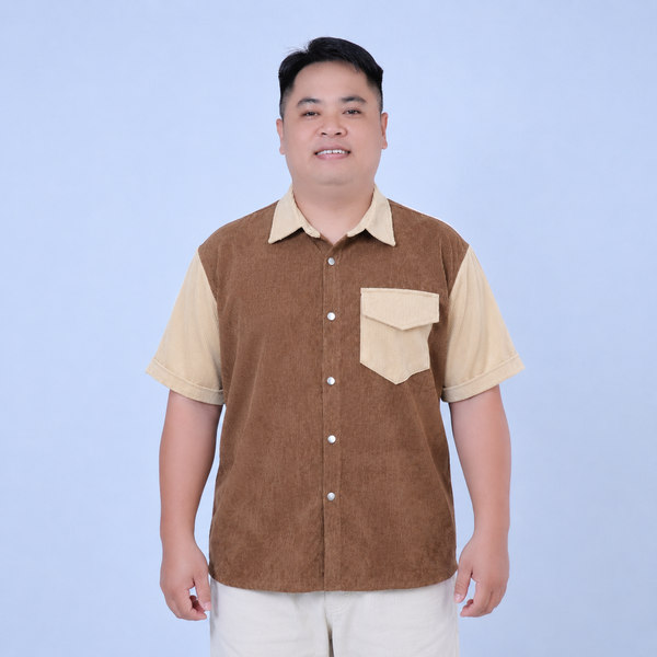 Áo sơ mi nam big size nhung tăm phối màu trẻ trung H1069
