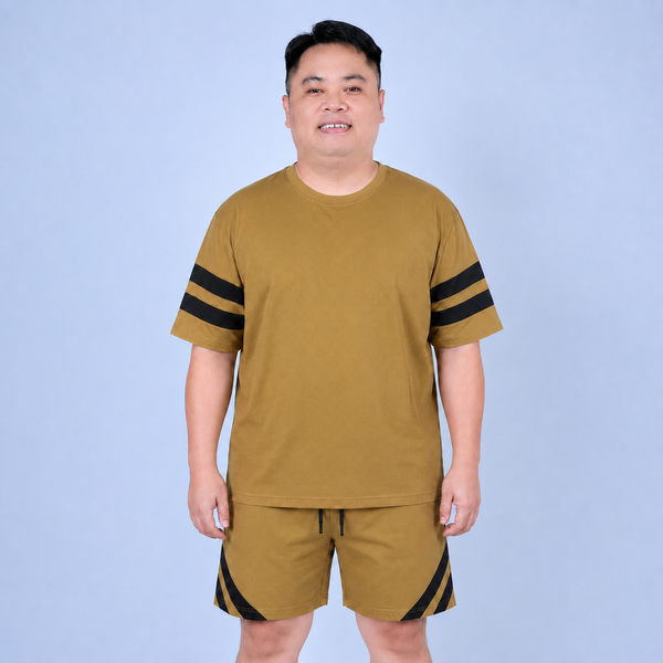 Đồ bộ nam big size cotton màu vàng phối sọc đen cao cấp H846