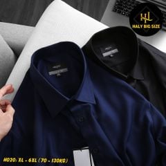Áo sơ mi nam trơn tay dài big size kate lụa H020
