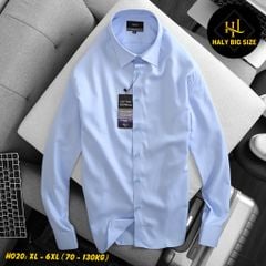 Áo sơ mi nam trơn tay dài big size kate lụa H020