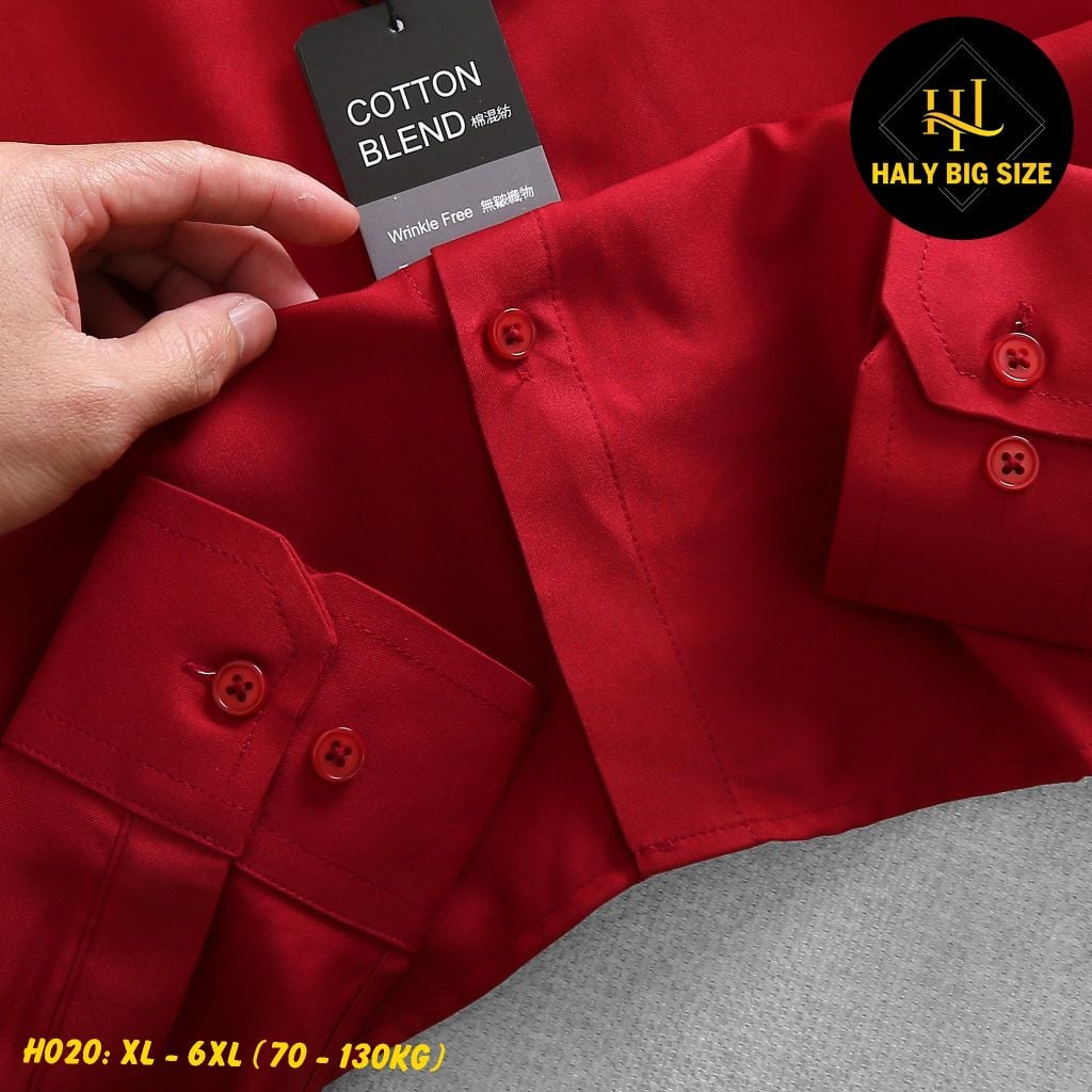 Áo sơ mi nam trơn tay dài big size kate lụa H020
