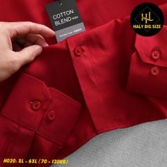 Áo sơ mi nam trơn tay dài big size kate lụa H020