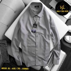 Áo sơ mi nam trơn tay dài big size kate lụa H020