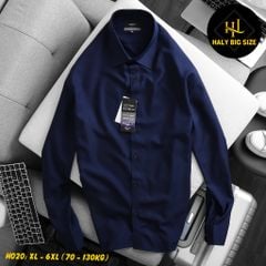 Áo sơ mi nam trơn tay dài big size kate lụa H020